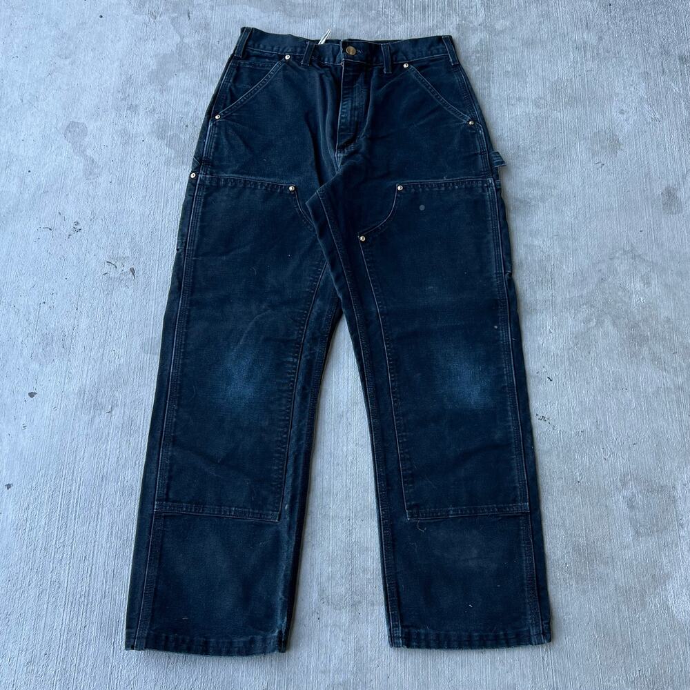 Carhartt faded black double knee work wear carpenter pants